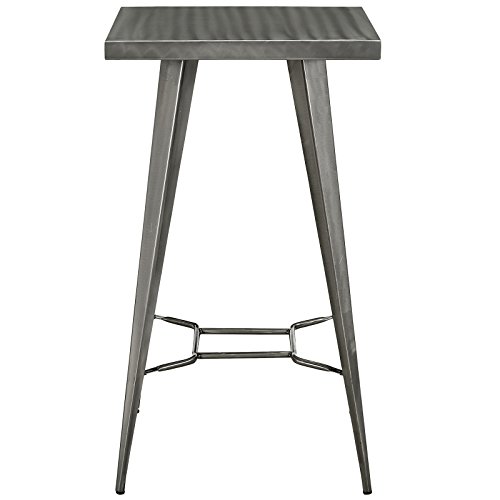 Modway Direct Rustic Modern Farmhouse Steel Metal Square Bar Table In Gunmetal #TOP2
