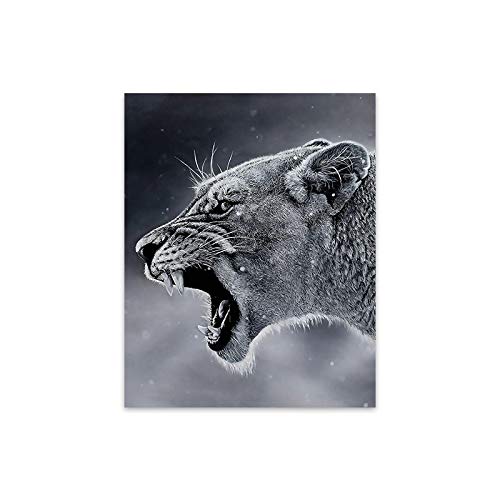 Oeuvre animal tigre impression sur toile tableau moderne haut de gamme monochrome 70x90 cm