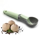 Multifunción: puedes utilizar esta cuchara de helado para crear hermosas bolas de hielo, galletas, sandía, masa de galletas, frutas, puré de patata, albóndigas, cupcakes, etc. La cuchara de helado con gatillo es una gran herramienta de cocina para niños y adultos para disfrutar del frescor y tamaño del verano.