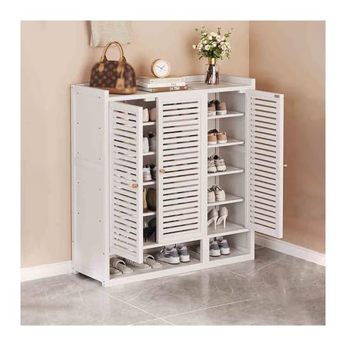 Baodiale Zapatero Blanco de Gran Capacidad Que Ahorra Espacio y es Ideal para pasillos, Salas de Estar y dormitorios. Zapatero a Prueba de Polvo, Espacios ordenados.
