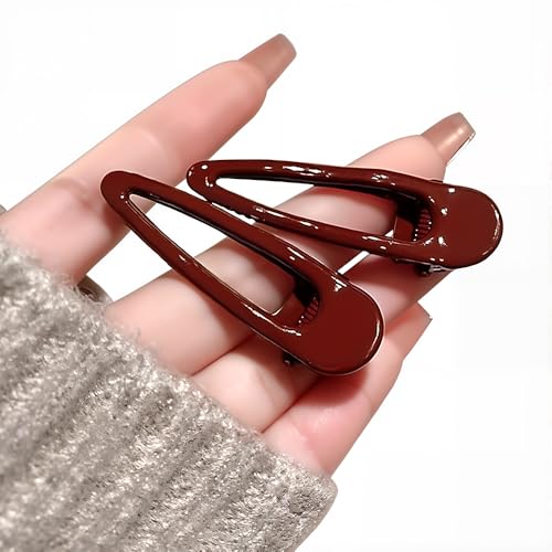 4Pcs Pinzas de Pelo Rectangulares Huecas Burdeos para Mujer, Clips de Pelo Decorativos, Pinzas de Pelo de Metal Antideslizantes, Clips de Moda para Peinados, Barretes Estéticos para Flequillo Lateral miniatura 1