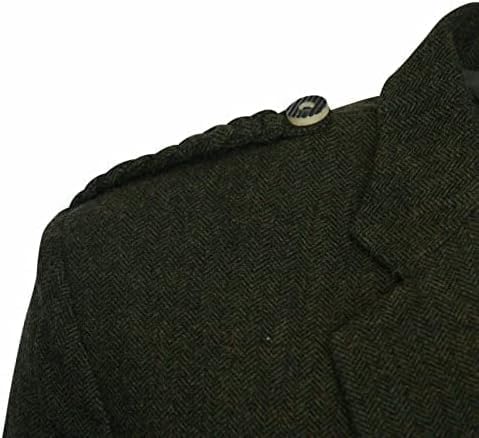 Green Tweed Wool Argyll Argyle Highland Kilt Jacket and Waistcoat Vest Scottish Wedding Dress4
