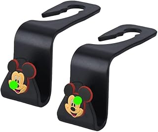 Car Back Seat Headrest Hooks 4 Pack Black Stylish Back Hanger for Car Handbag Clothes Coats Grocery Bags Interior Accessories (2 Pcs, Code:8079) - KaberTrade