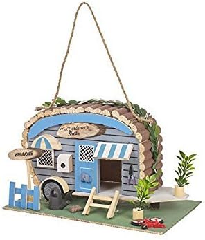 Garden Camper Van Bird House Feeder Ornament Feeding Table Hanging Decorative