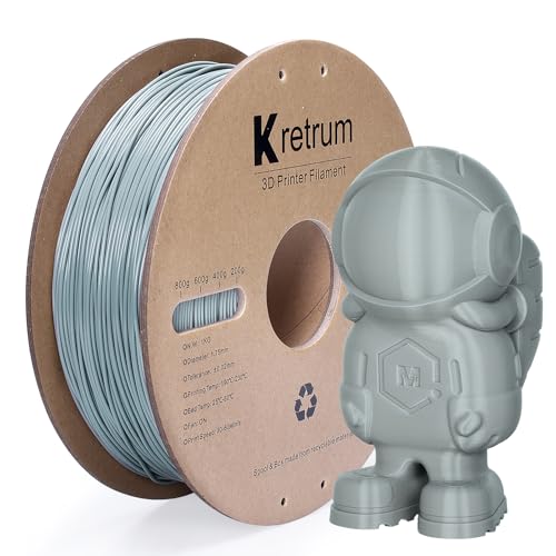 Filament PLA 1.75mm haute précision +/-0.02mm gris Kretrum pour impression sans blocage