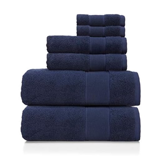 Ralph Lauren Sanders Towel 6 Piece Set Club Navy - 2 Bath Towels, 2 Hand Towels, 2 Washcloths