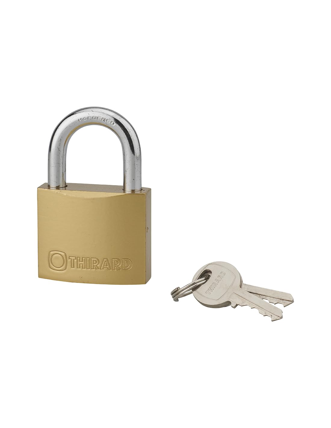 Type 1 Padlock with Shackle, 50 mm, Golden for Indoor Use, Double Pin Lock, Brass Body and 2 Steel Keys