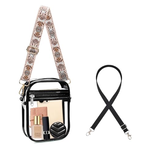 Image of Fibrdoo Clear Crossbody Purse Bag, Clear Bag Stadium Approved with Front Pocket for Concerts Sports Festivals