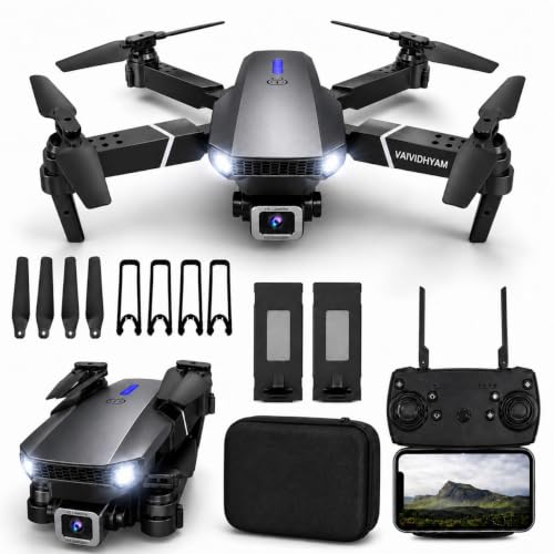 Image of Drone with Dual 4K Camera for Adults | WiFi FPV RC Quadcopter with Camera | Live Video, Altitude Hold, 360 Flip, Headless Mode, One Key Takeoff & Carry Case for Kids and Adults.M12(Black)
