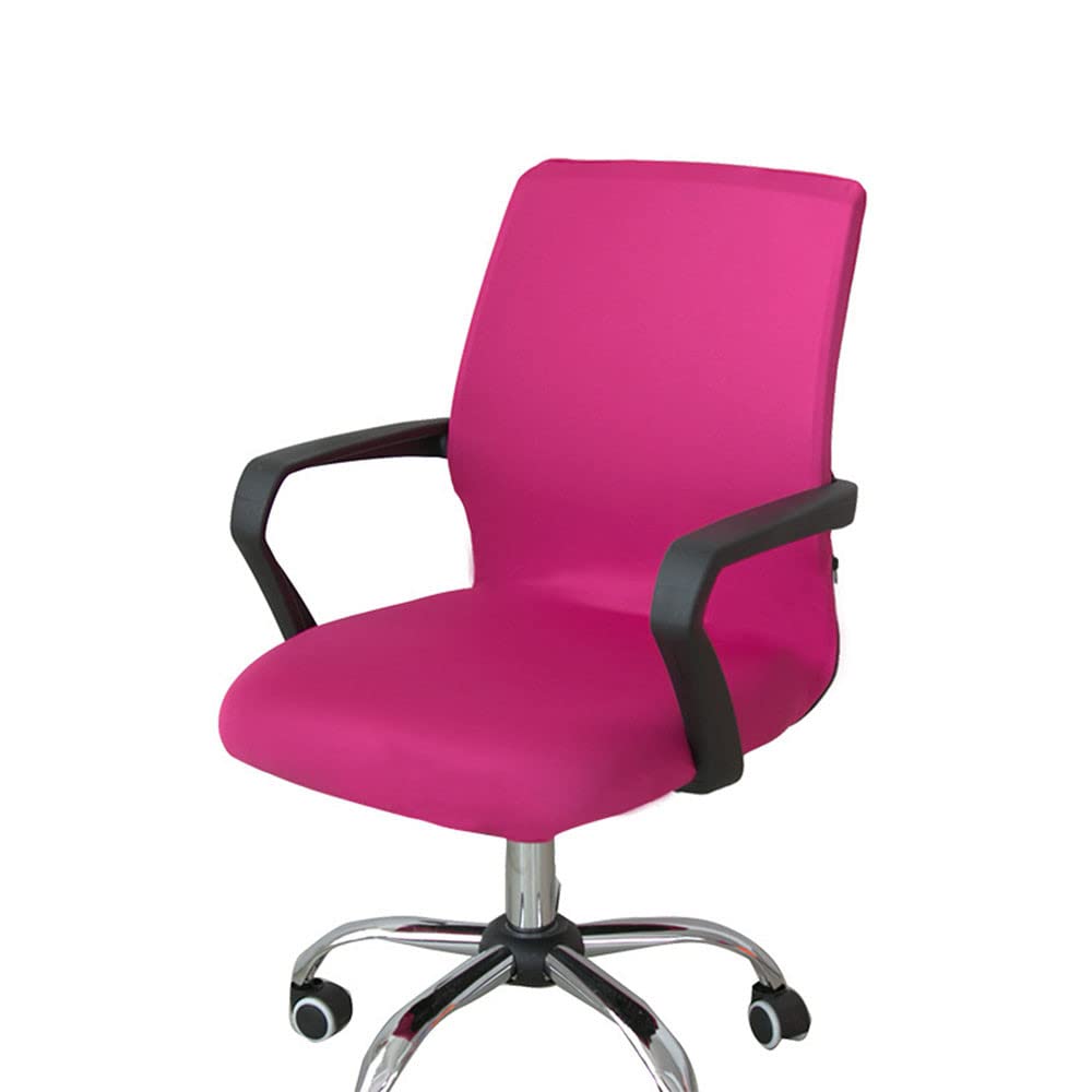 Highdi Funda Universal para Silla de Ordenador, Color Sólido Elastica Funda para Silla Giratoria Cubierta de Sillas Fundas Sillas de Oficina Protectora de Sillas para Gaming (Rosa roja,S)