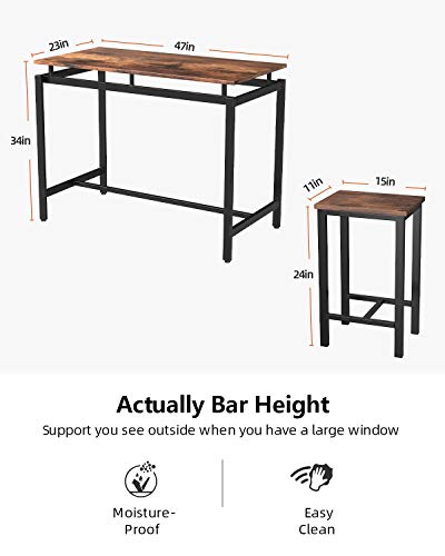 image for MIERES 5 Pieces Kitchen Table Set, Wood Dining Table Set for 4, Wood E