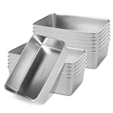 AKOLAFE 12 Pack Stainless Steel Loaf Pan 8.5 x 5.5 Inch Banana Bread Pan for Homemade Bread Loaf Pans for Baking Bread Tin Sourdough Bread Baking Pan Metal Sandwich Loaf Bread Pans for Meatloaf, Cake