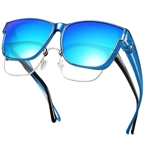 Image of URUMQI Polarized Sunglasses Fit Over Glasses for Men Women, Oversized Square Sun Glasses UV400 Protection
