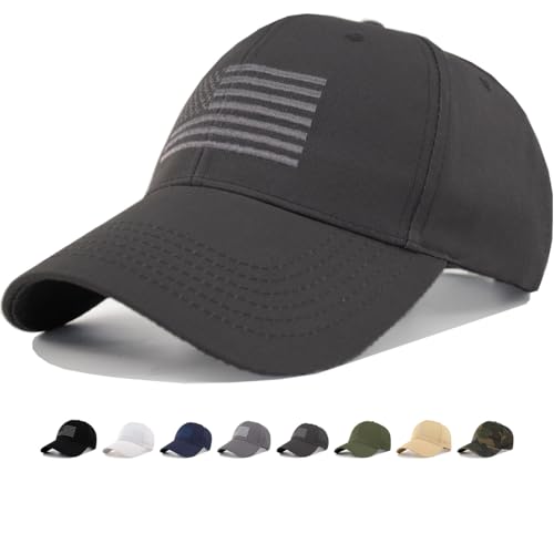Image of American Flag Baseball Hat - XL, XXL, 3XL Plus /Regular Size Men's Cotton Structured Patriotic Ball Cap