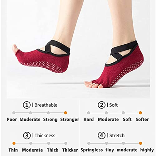 Calcetines de yoga antideslizantes para pilates ballet y fitness en gimnasio 3