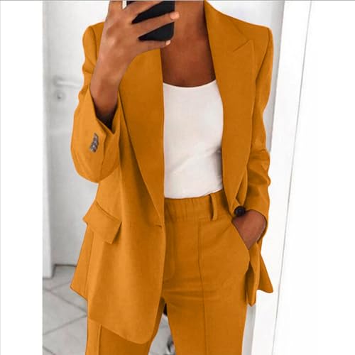 2 Piece Pants Suit for Women Dressy Blazer Set Business Casual Outfits Formal Office Jacket Women Plus Size Pant Suits2