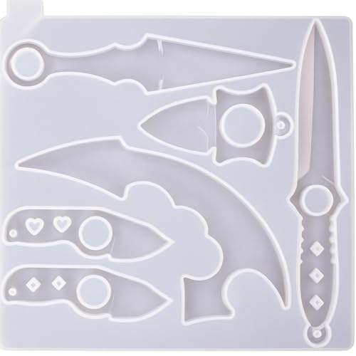 Moldes de resina para dagas, moldes de resina de silicona con 6 moldes de espada de diferentes formas, moldes de cuchillos epoxi Athame para llavero, cosplay, decoración de moldes artísticos