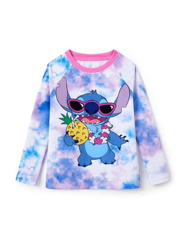 Image of Disney Marvel Spiderman Stitch Rash Guard Shirts Minnie Ariel UPF50+Swim Shirt Boy /Girl Surf Swim Suit Top Kid Swimwear 2-14Y