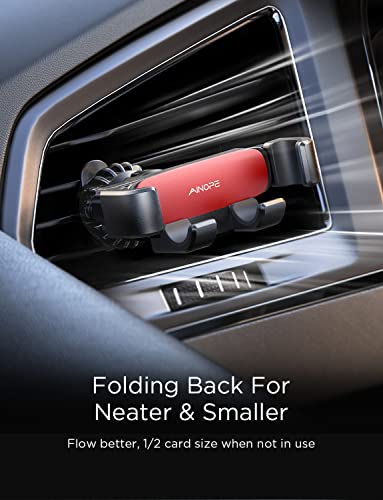 Image of AINOPE Car Phone Holder Mount 2024 Upgraded Gravity Car Phone Mount with Newest Air Vent Clip Auto Lock Hands Free Cell Phone Holder Mount for Car Compatible for iPhone 15 Pro Max & All Phones Red