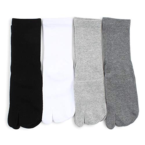 Intype Womens Geta Tabi shoes cotton socks (Crew 4 Pairs) YH Basic