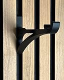 Pflanzenhaken für Akustikpaneele | Schwarz | Versteckter Halter | gefertigt aus Kunststoff | Unsichtbare Schrauben | 3D-Druck | 1 Stück inklusive Schrauben und Dübel (Pflanzenampel Breite: 13mm)