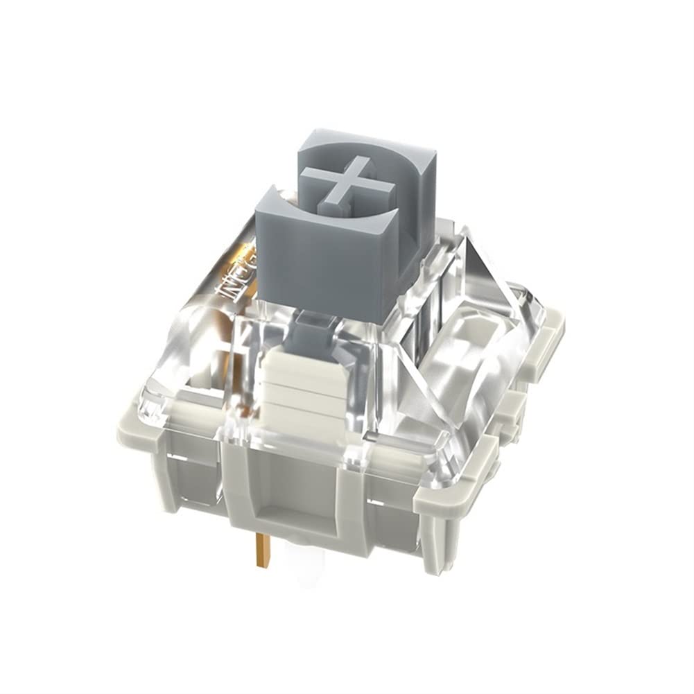 Gateron G Pro 2.0 Switch, 3Pin RGB SMD Linear Pre-Lubed G Pro Yellow/White/Red/Silver MX Stem Switch para Teclado Mecánico Personalizado para Juegos (Color : Silver V2, Size : 70PCS)