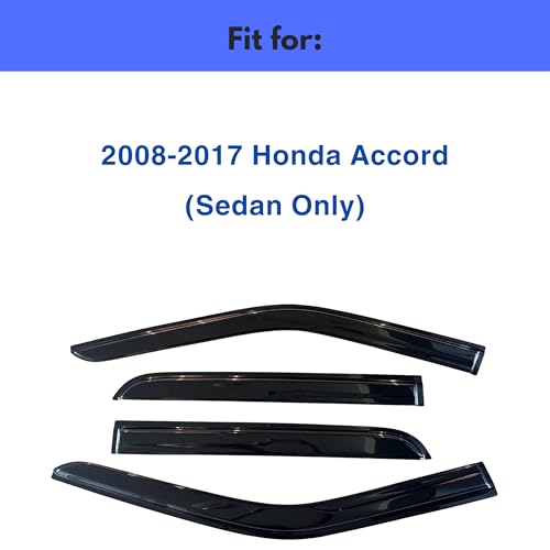 Image of IG Window Visors Fit for 2008-2017 Honda Accord, Out-Channel Rain Guards Vent Wind Deflectors 4PC, Car Accessories for 08-17 Accord (Sedan Only)