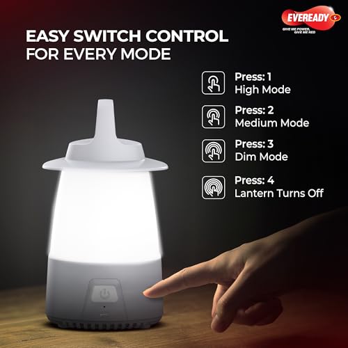 Image of Eveready Omniglow HL80, Rechargeable Emergency Lantern, 25W, Detachable Hook, Sturdy Handle, USB Type-B Charging, 360 Emergency Light, 6 Months Warranty, Pack of 1