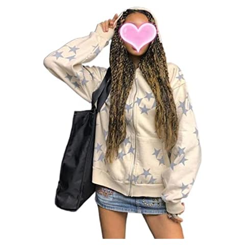 FeMereina Y2k Sudadera con Capucha de Estrellas Cover