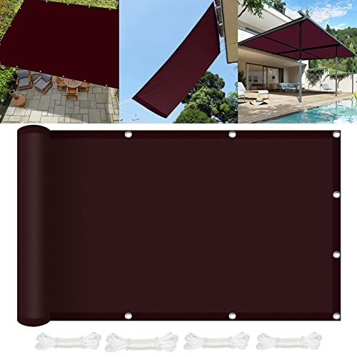 Voile d'ombrage étanche 3x6 m rectangle anti-UV écran jardin vin rouge - 2