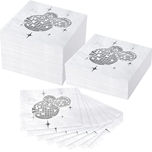 Serviettes de cocktail jetables argentées 12,7 cm pour décoration de table de mariage