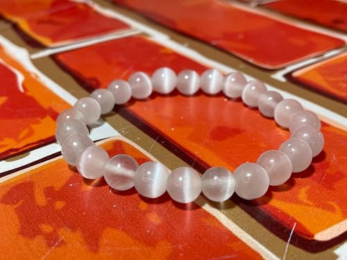 Natural Selenite Bracelet 8mm for Reiki Healing, Vastu Correction, Protection, Concentration, Spirituality, and Creativity – Women Made Authentic Energy Healing Crystal Jewelry2