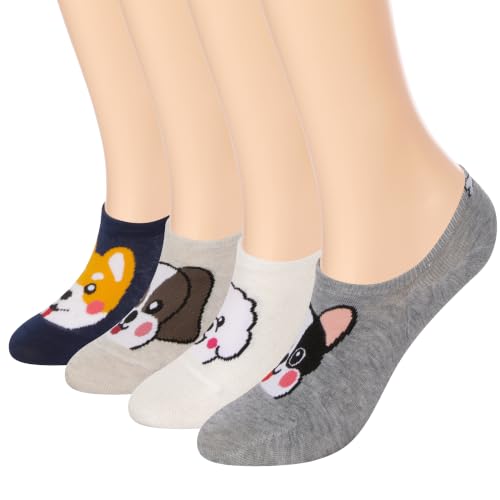 Image of Violet Mist Women's No Show Socks - Low Cut, Invisible, Non Slip Footies - Flat Boat Socks