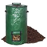 MyLifeUNIT Compost Bins Outdoor, Composting Bin for Outside Garden, Reusable Garden Yard Waste Bag, 34 Gallon (1 Pack, Green)