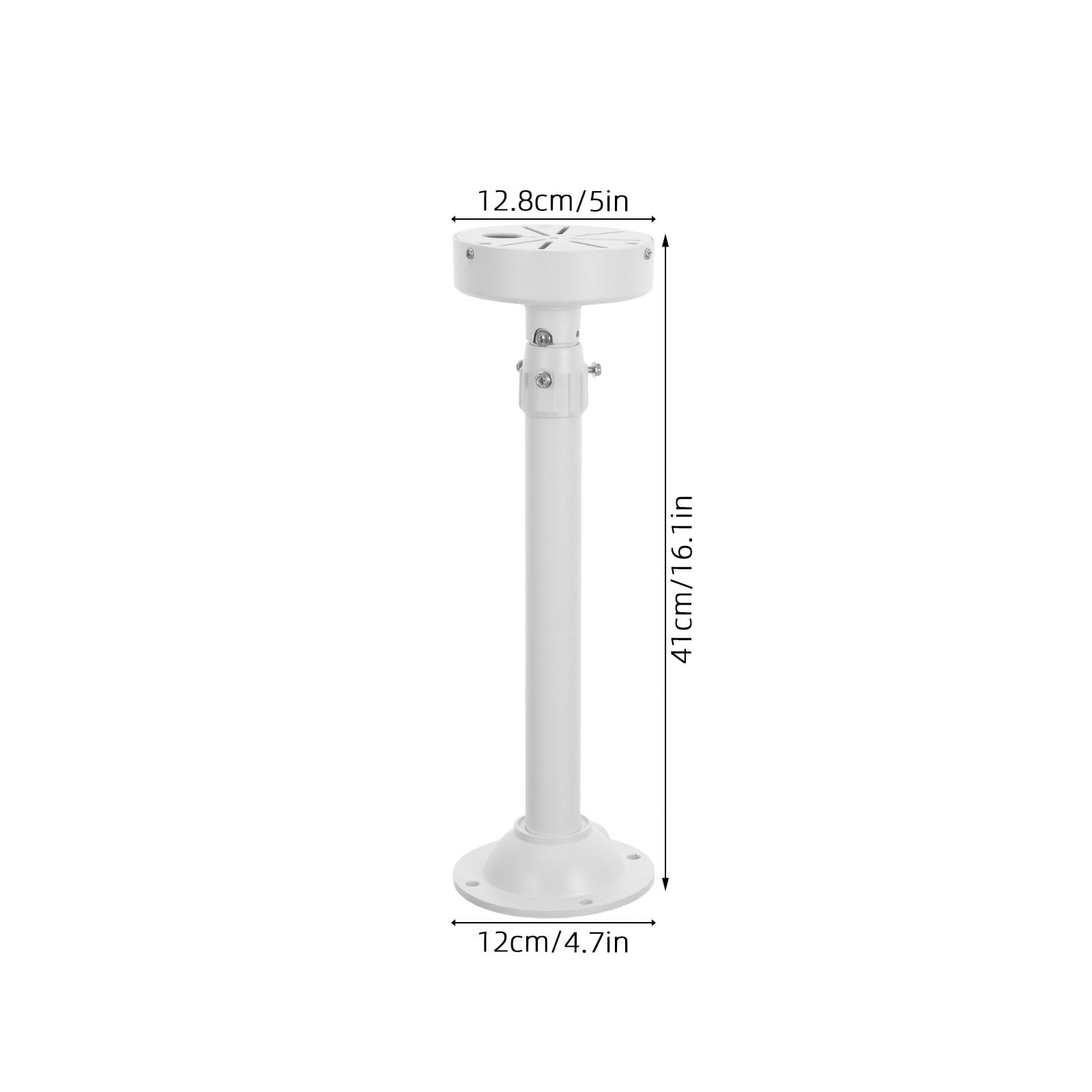 Support Mural pour Caméra Dôme de Sécurité Ajustable en Alliage D'aluminium Design Télescopique pour Installation CCTV Intérieure et Extérieure Blanc