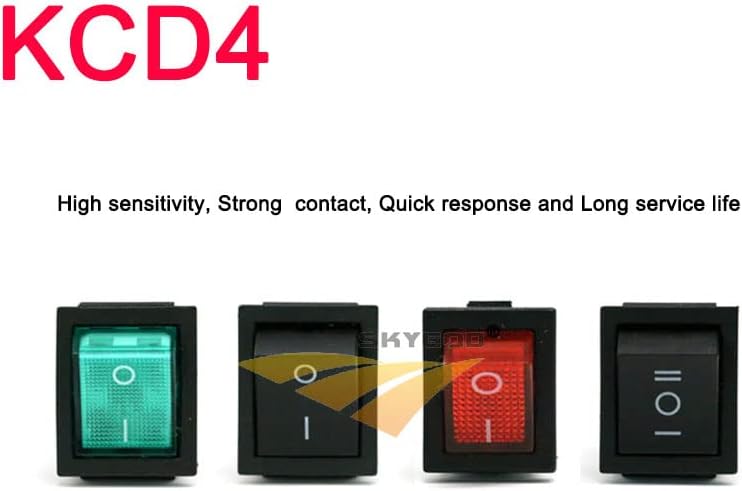 CD4 Rocker Switch ON-Off/ON 2/3 Pos 4/6 Pin 16A 250V 20A 125VAC with Light | 16A/250VAC 20A/125VAC rocker switch, ON-Off/ON, 2/3 pos, 4/6 pin, with light, 31x25mm(NO light ON-OFF-ON-1pcs)