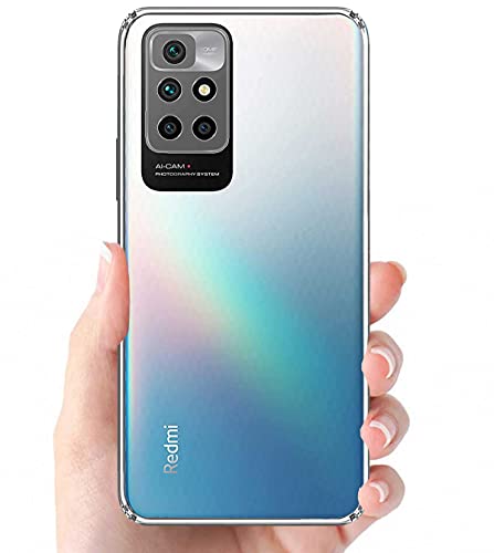 Image of Soft Flexible Silicone Back Cover Compatible with Xiaomi Redmi 10 Prime, Transparent Case + Screen Guard