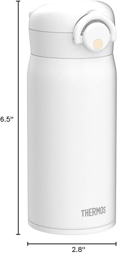 Miniatura 8 de Thermos JNR-351 MTWH - Botella de agua con aislamiento al vacío, taza de viaje de 11.8 fl oz (11.8 fl oz), blanco mate