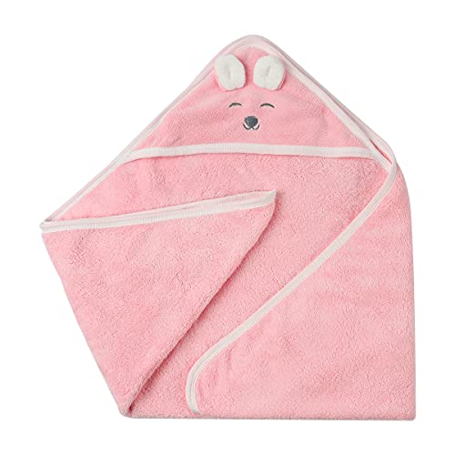 Image of Soreca Hooded Baby Towel Softest Poncho Towel Baby, Toddler,Infant Ultra Absorbent and Hypoallergenic, Natural Baby Towel Perfect for Boy and Girl (Pink, 31.5x31.5in)