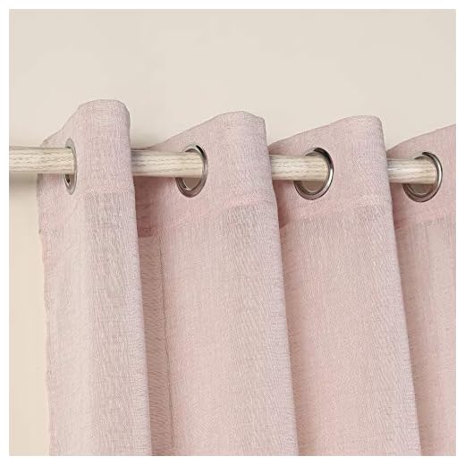 PimpamTex - Pack 2 Cortinas Visillo Translucidas para Salón y Dormitorio 140x260 cm, con Argollas de 4cm, Habitación Infantil, Adultos y Comedor - (Matilda Rosa Palo)