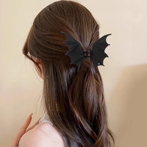 Pinzas de pelo Halloween negras metálicas 2 piezas miniatura 6