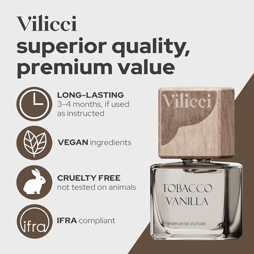 Vilicci-Car-Air-Freshener-Tobacco-Vanilla-Scent-Elegant-Car-Fresheners-Air-Freshener-for-Car-Premium-Car-Hanging-Air-Freshener-Long-Lasting-Fragrance-for-Auto-and-Home-1-Bottle