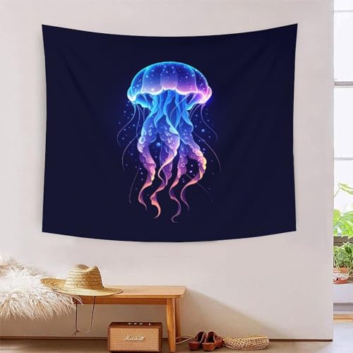 Tapisserie murale méduses 3D grand format pour décorer une chambre ado