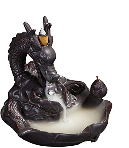 CYHY Reflujo Quemador de Incienso de aromaterapia Creativo Cubierta de Humo del hogar Ornamental,Black