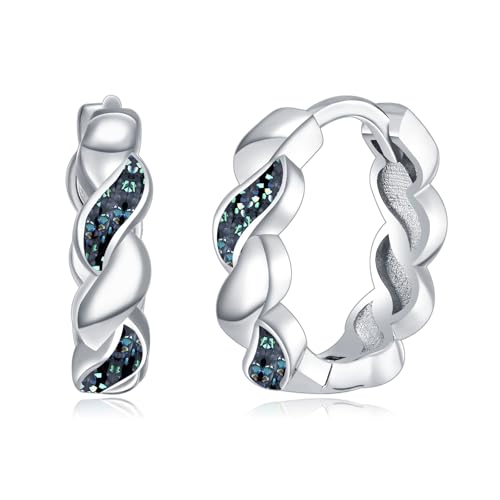 Gothic Hoop Earrings 925 Sterling Silver Black Hoop Earrings Jewelry Birthday Gifts for Men Women