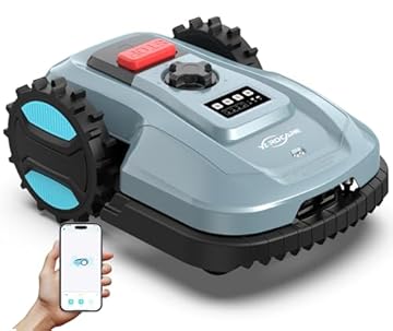 YARDCARE E400 Robot Tagliaerba con Controllo Tramite App,Fino a 400 m², Altezza di Taglio da 20-60 mm, Sensore di Pioggia,Robot Rasaerba 18 cm di Larghezza di Taglio,Meno di 60 dB