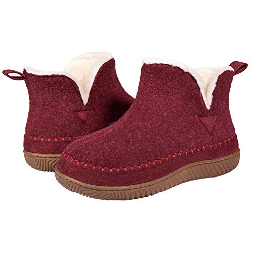 Zizor Women's Moccasin Bootie Slippers with Cosy Memory Foam, Ladies' Toasty Slip on House Shoes with Hard Outdoor Indoor Rubber Sole