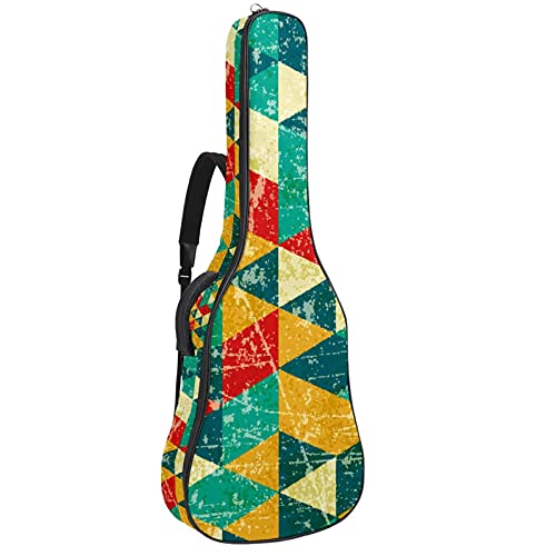 Sac à dos pour guitare au motif triangle abstrait avec double bretelle ergonomique