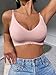Bras for Women Wavy Deep V No Underwire Soft Wireless Bras Bralettes Comfort Seamless Bralettes Tank Tops Camisole Pink