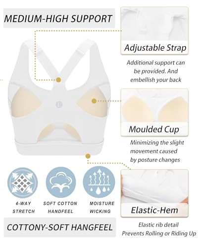 Image of RUNNING GIRL High Impact Sports Bras for Women, High Support Running Adjustable Workout Sports Bras with Sewn in Pads